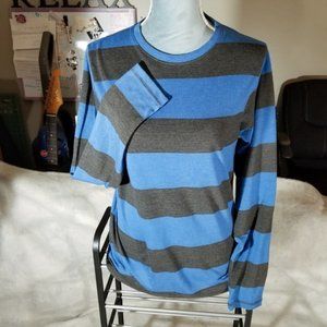 Motogear Stripes Blue & Gray L/S Cozy Shirt